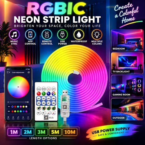 Led neon lights strip rgb - lights,